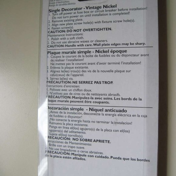 Brainerd Single Decorator Lylah Rocker Light Switch Covers Vintage Nickel Silver - Picture 10 of 11